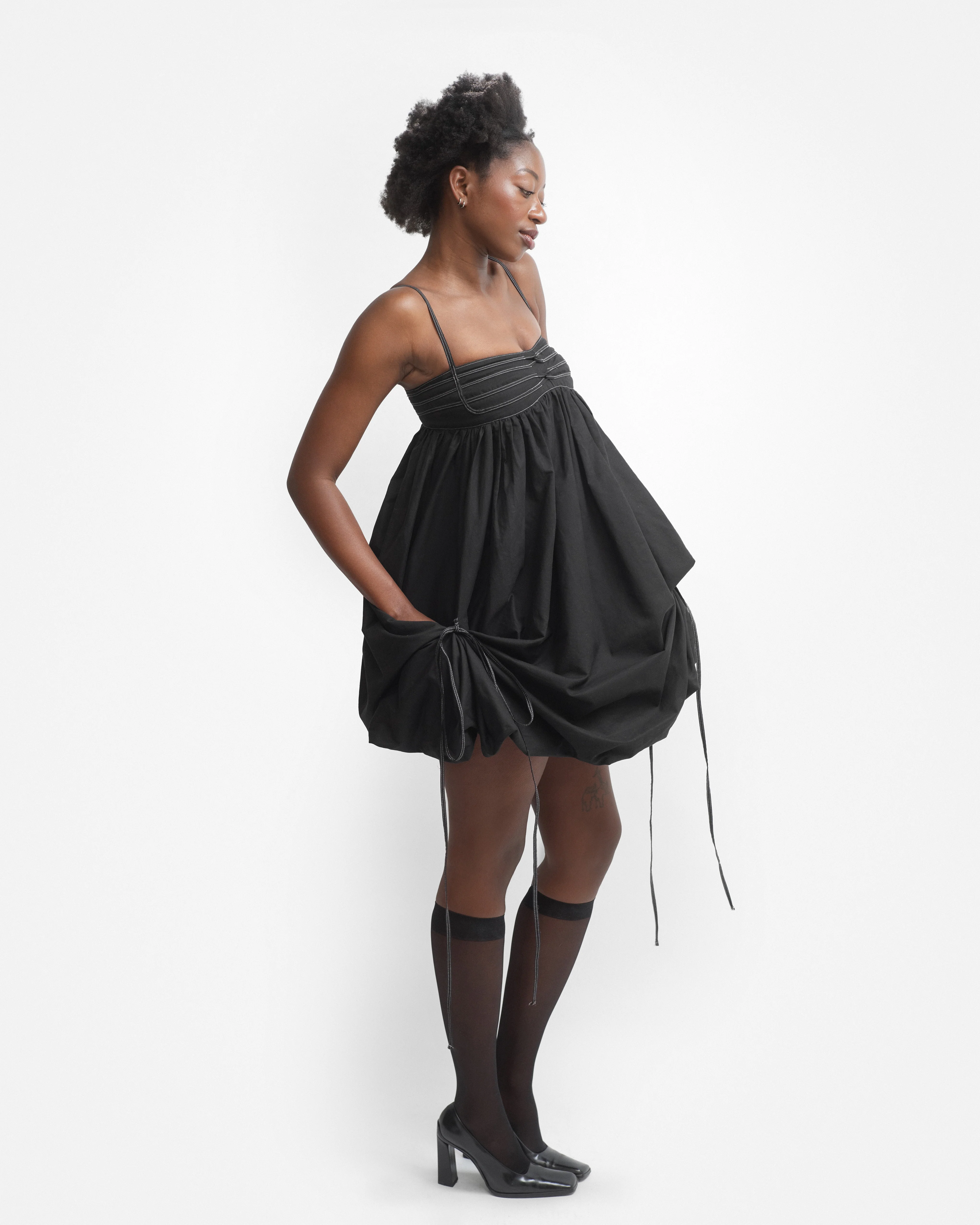 IVY DRESS IN CHARCOAL - Image 3