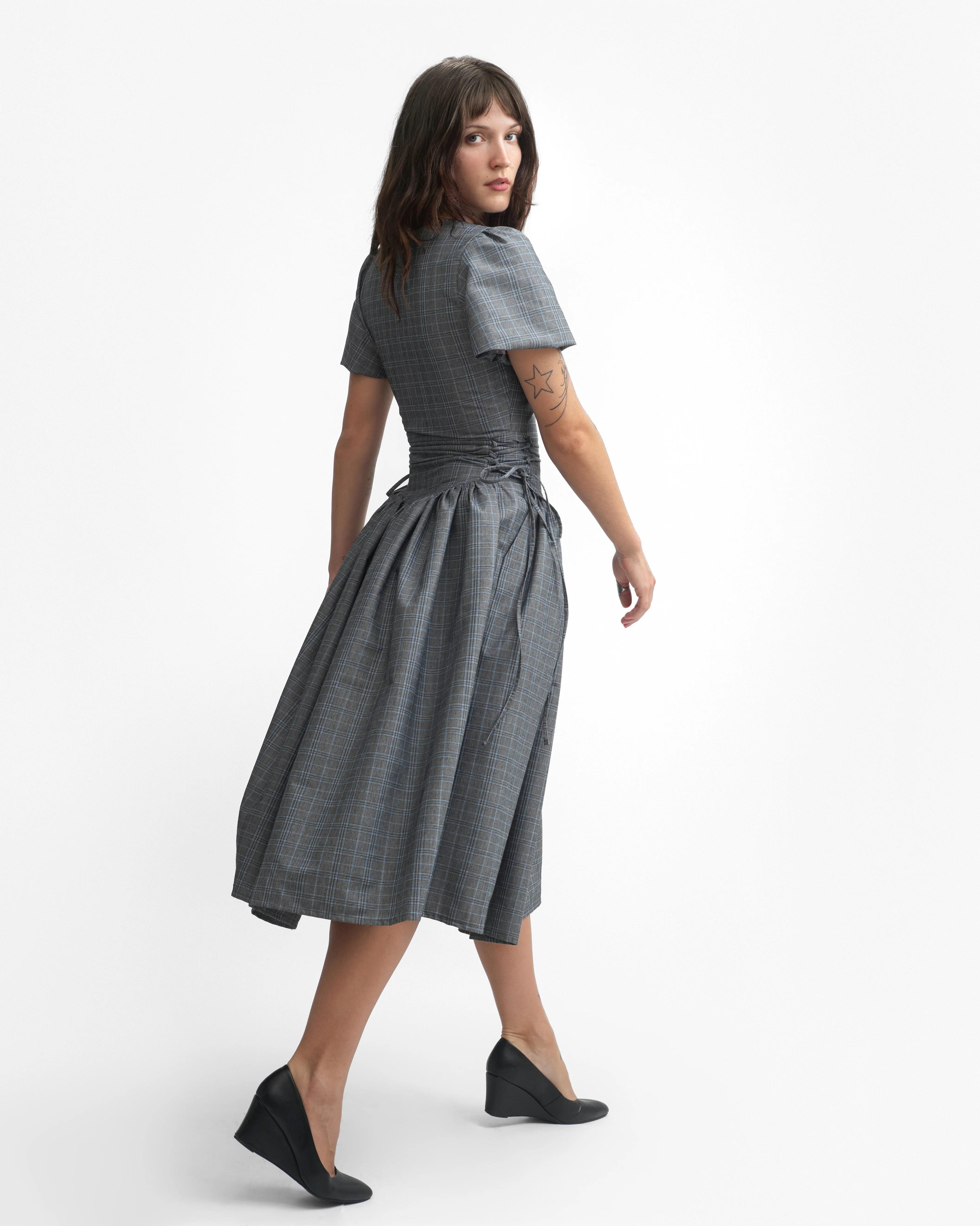 MONDAY DRESS IN PEBBLE PLAID - Image 4