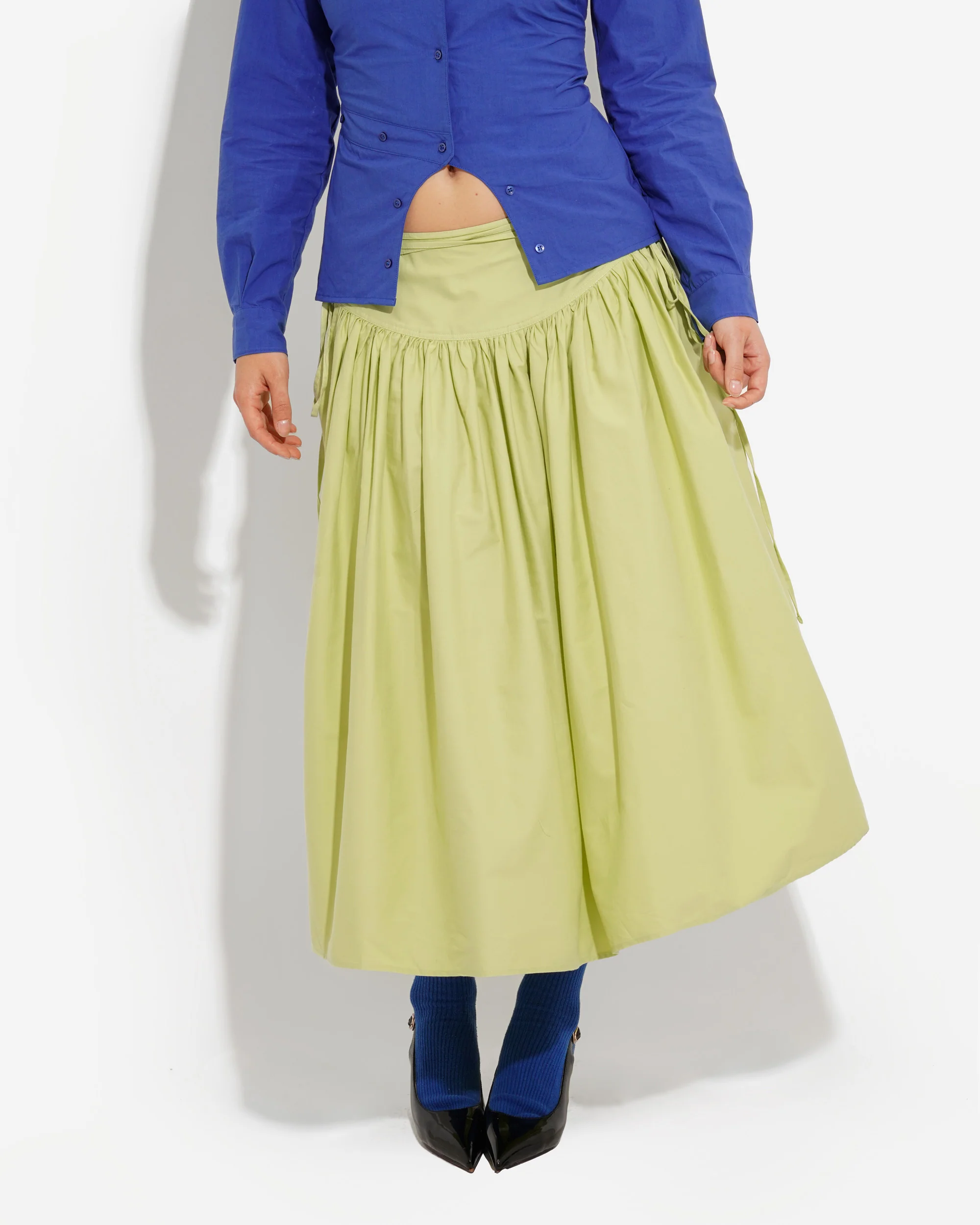 TWISTING VINES SKIRT IN HONEYDEW - Image 3
